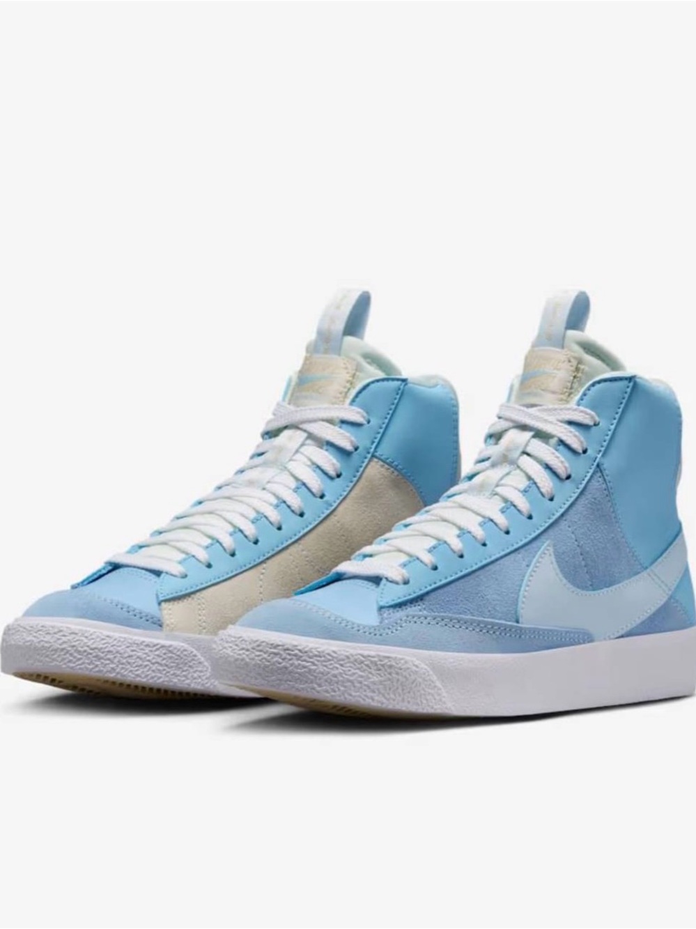 Nike Blazer Mid 'Light Blue' High Top Sneakers, kids size 4.5 youth